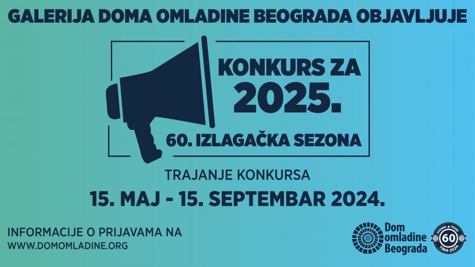 KONKURS GALERIJE DOMA OMLADINE BEOGRADA ZA IZLAGANJE U 2025. GODINI