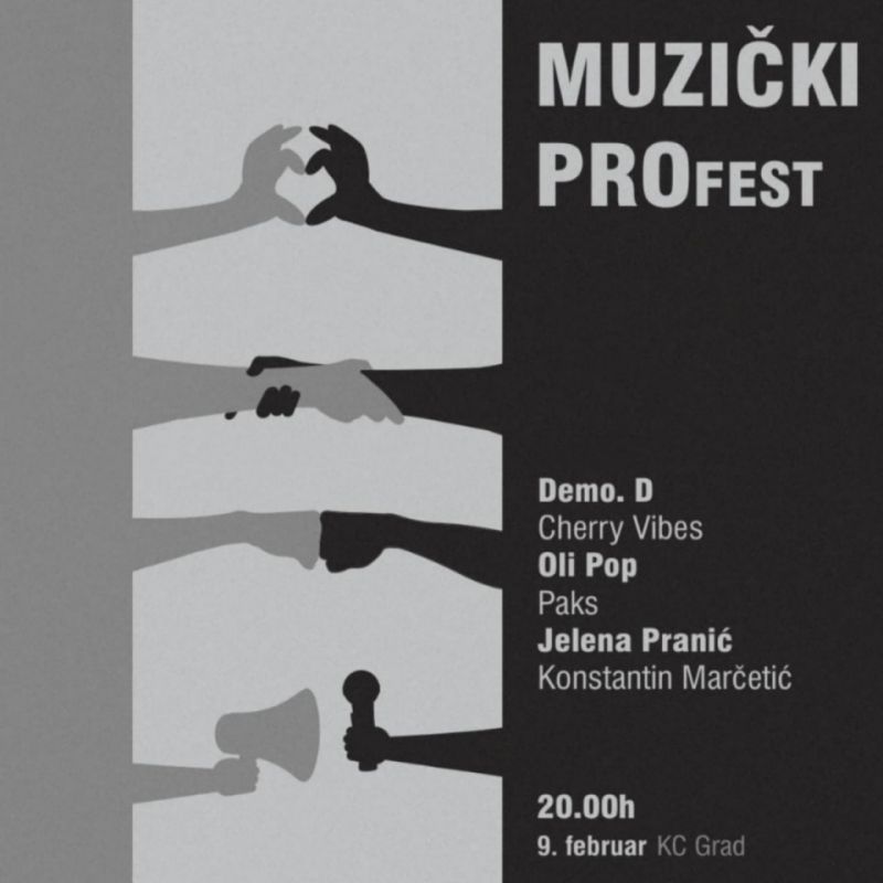 Oli Pop, Jelena Pranić, Demo D. u nedelju u KC Gradu na Muzičkom  PROFest-u